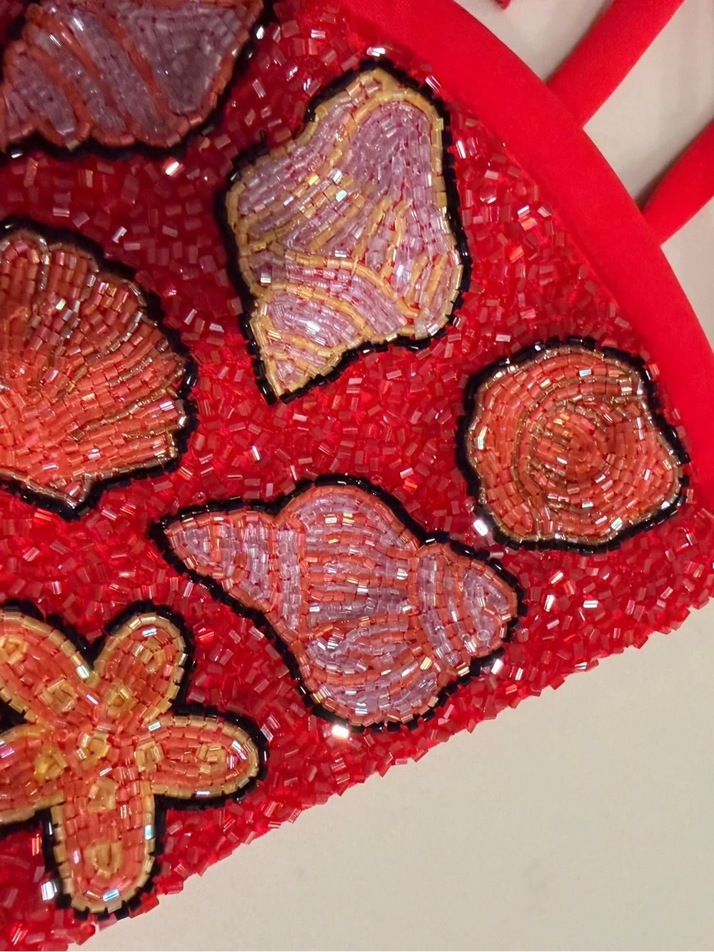 Oceanus Hand-Embroidered Seashell bikini set size small